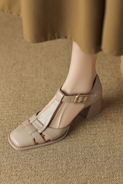 Marina | Sandalias de Tacón con Puntera Cuadrada