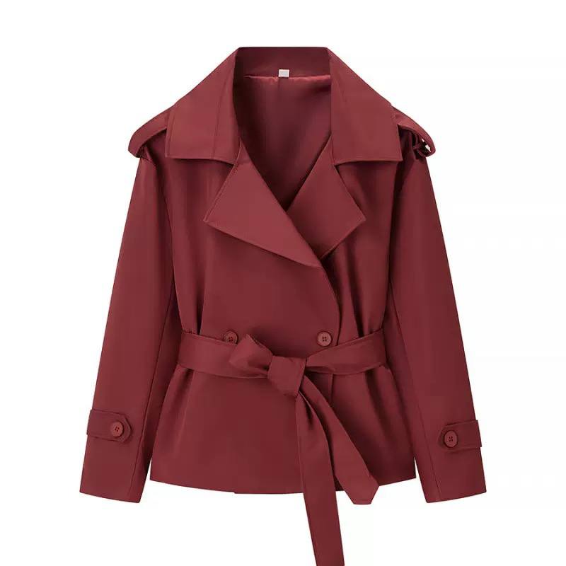 Trench Cruzado Elegante con Cinturón