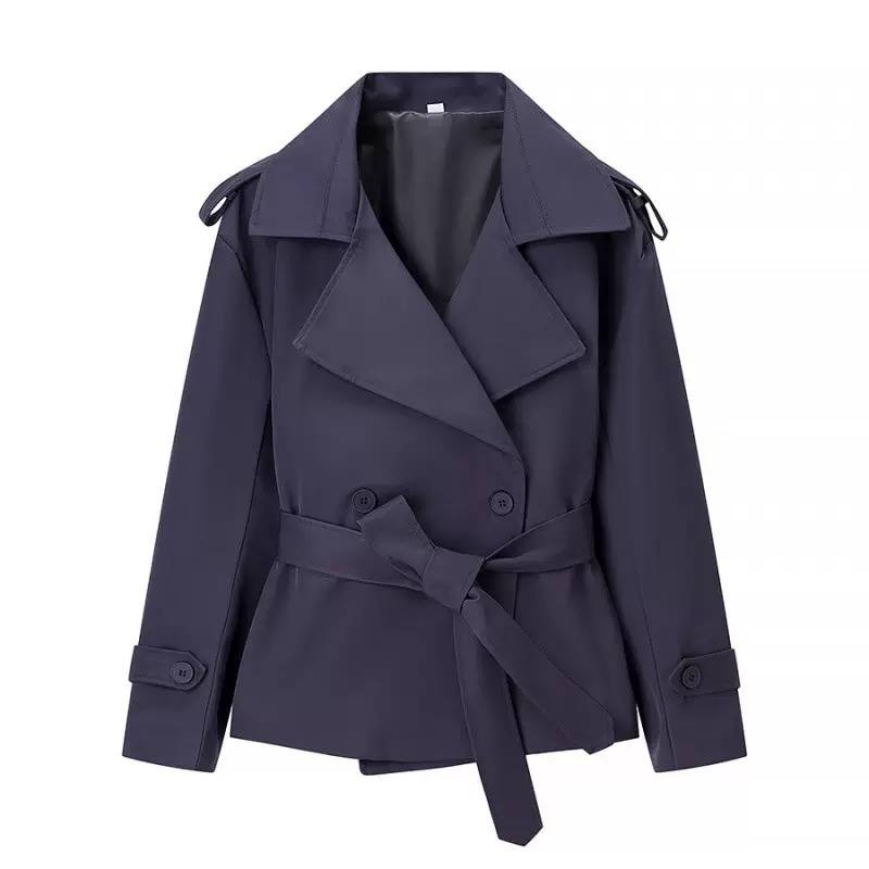 Trench Cruzado Elegante con Cinturón