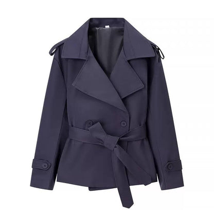 Trench Cruzado Elegante con Cinturón