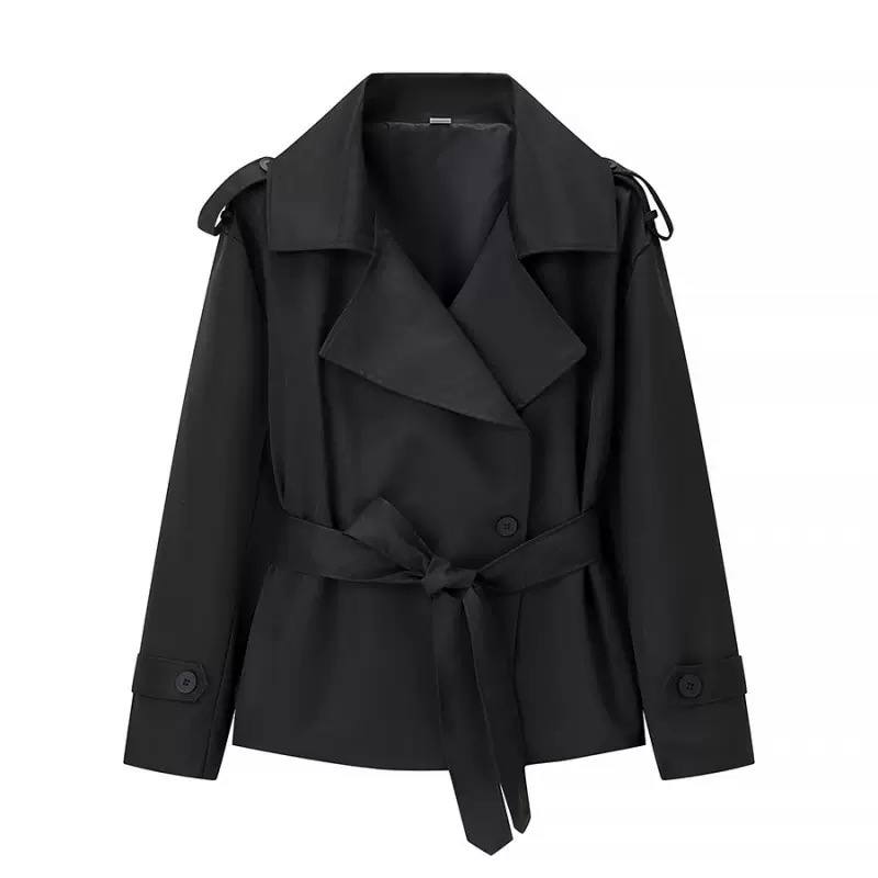 Trench Cruzado Elegante con Cinturón