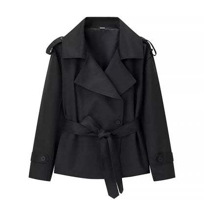 Trench Cruzado Elegante con Cinturón