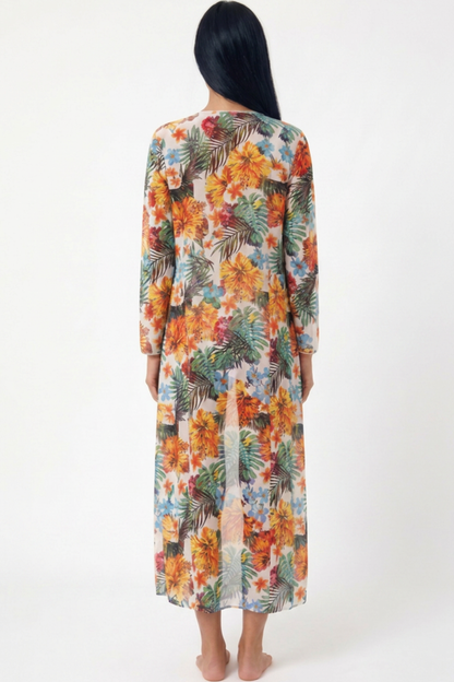 Bikini Tropical de 3 Piezas con Kimono