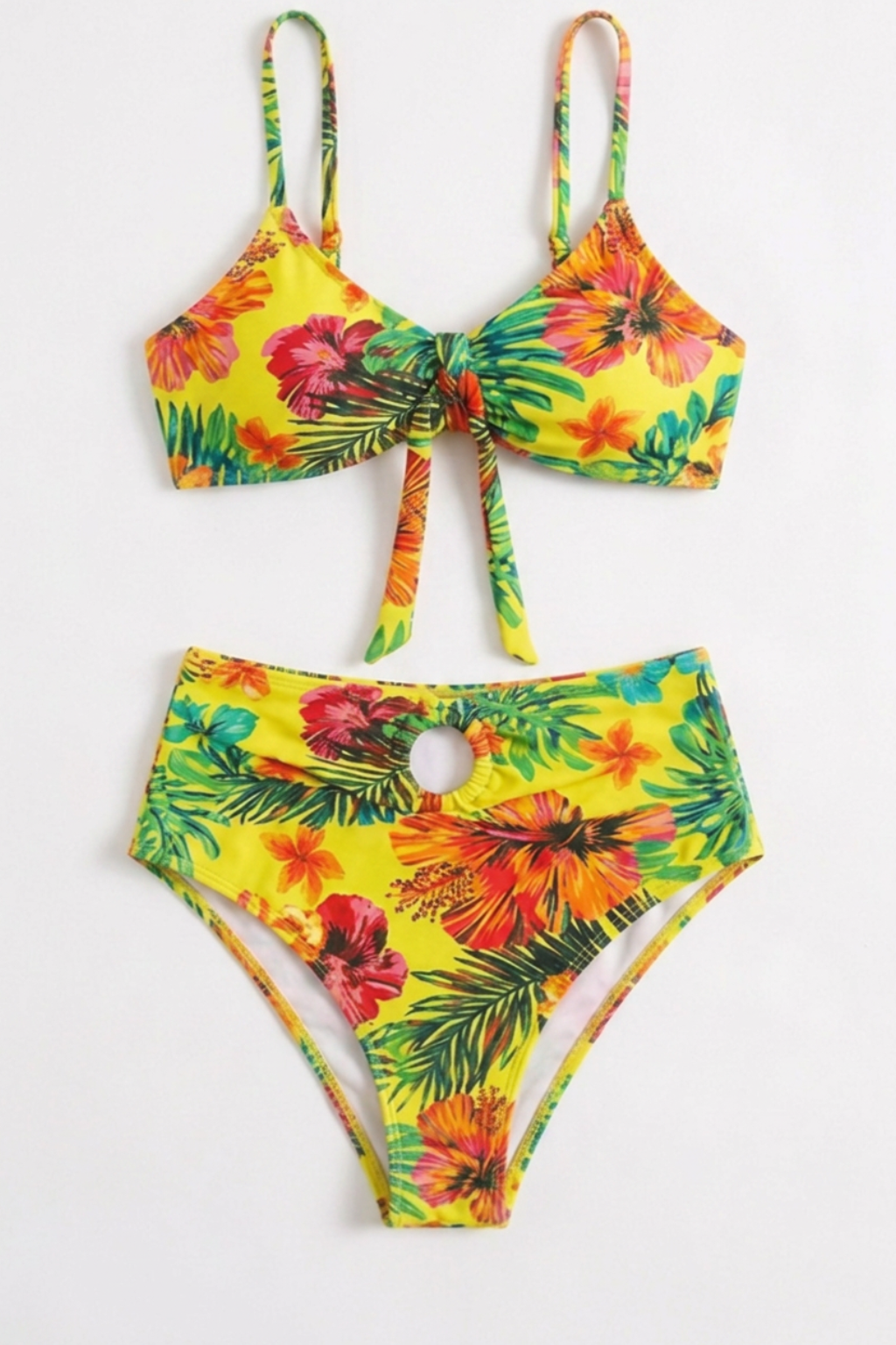 Bikini Tropical de 3 Piezas con Kimono