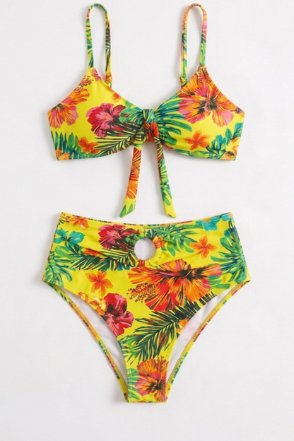 Bikini Tropical de 3 Piezas con Kimono