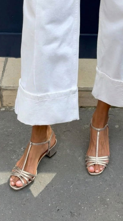 Luz | Sandalias Elegantes de Tacón Bajo