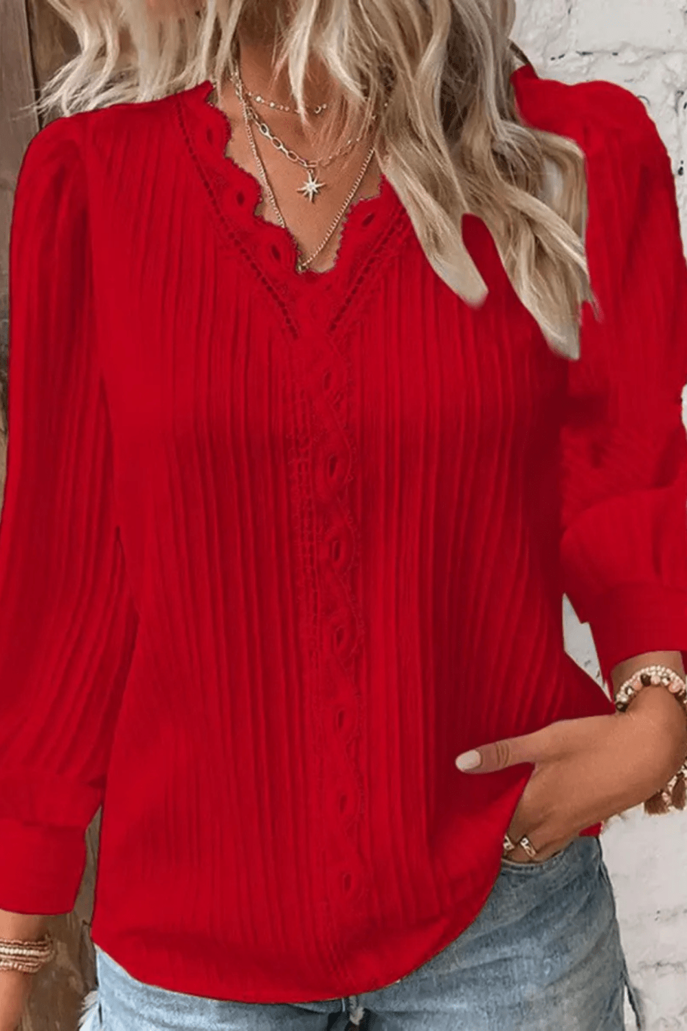 Benita | Camisa Blanca con Encaje y Mangas Abullonadas - Vera Serrat