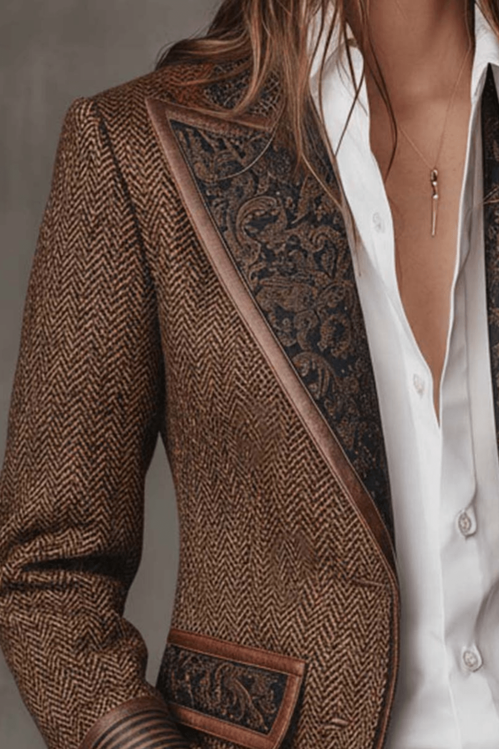 Consuelo | Blazer con Paneles en Espiga - Vera Serrat