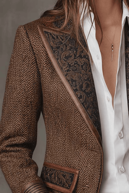 Consuelo | Blazer con Paneles en Espiga - Vera Serrat