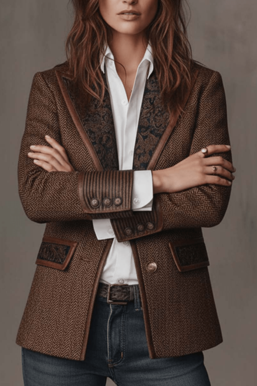 Consuelo | Blazer con Paneles en Espiga - Vera Serrat