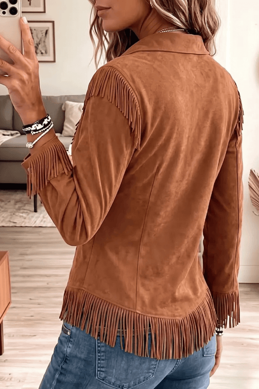 Jacinta | Camisa de Efecto Ante con Flecos - Vera Serrat