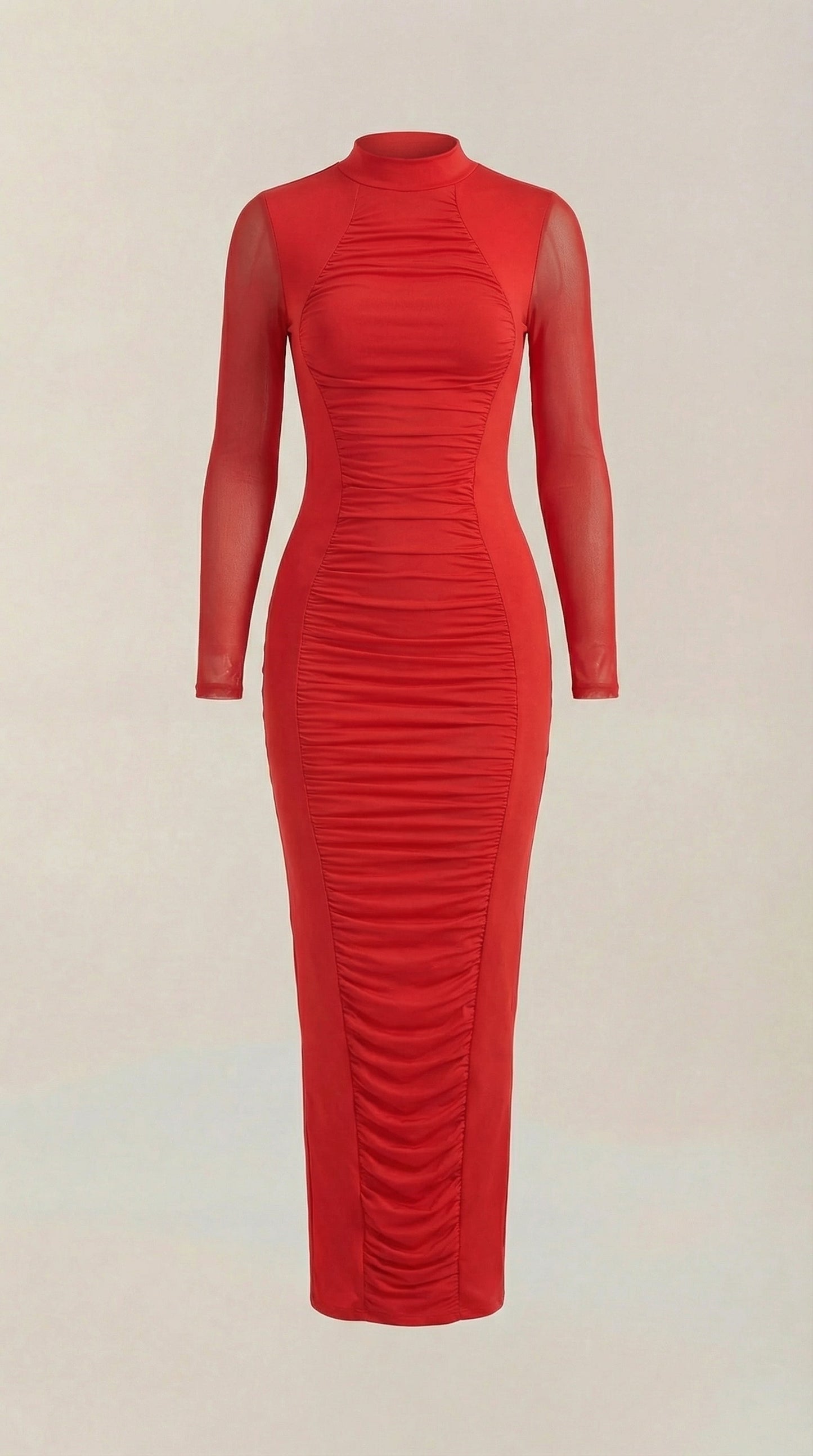 Vestido Maxi con Detalles Fruncidos