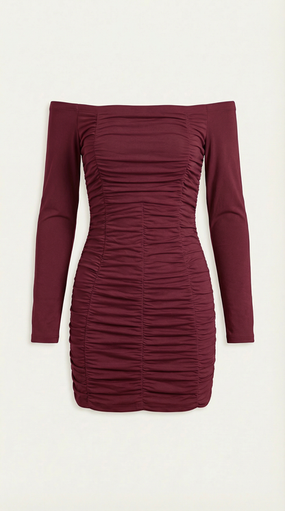 Vestido Mini Ceñido con Escote Bardot