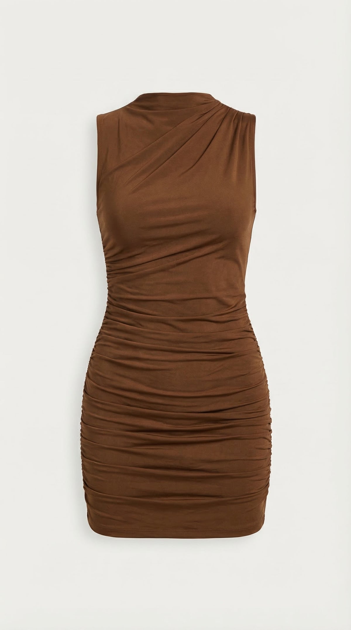 Vestido Mini Fruncido con Escote Drapeado