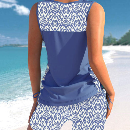 Tankini de Dos Piezas con Short de Cintura Alta