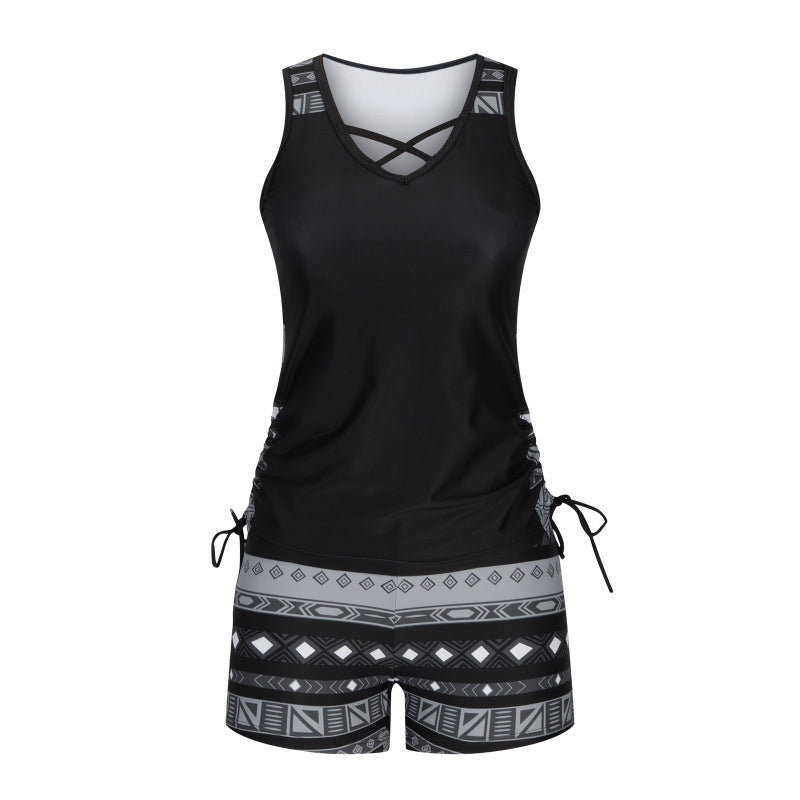 Tankini de Dos Piezas con Short de Cintura Alta