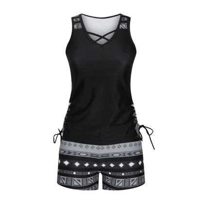 Tankini de Dos Piezas con Short de Cintura Alta