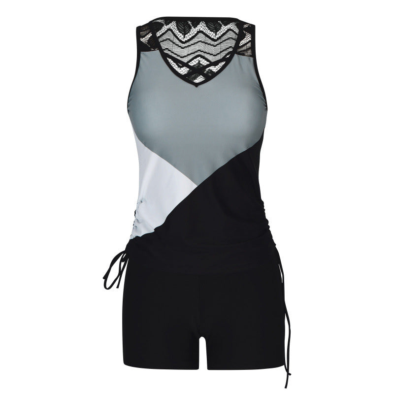 Tankini de Dos Piezas con Short de Cintura Alta