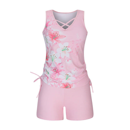 Tankini de Dos Piezas con Short de Cintura Alta