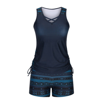Tankini de Dos Piezas con Short de Cintura Alta