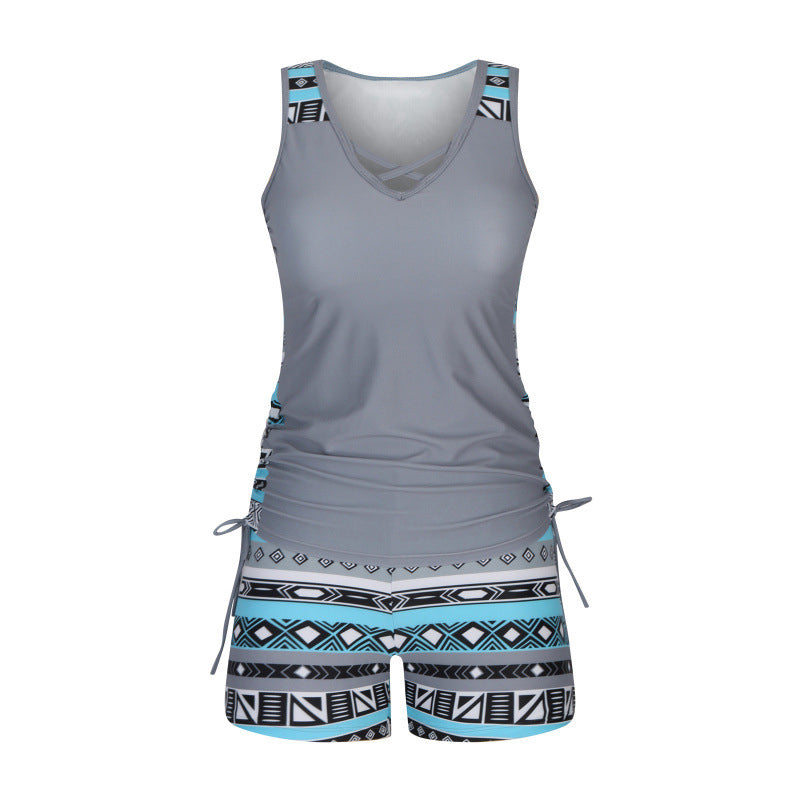 Tankini de Dos Piezas con Short de Cintura Alta