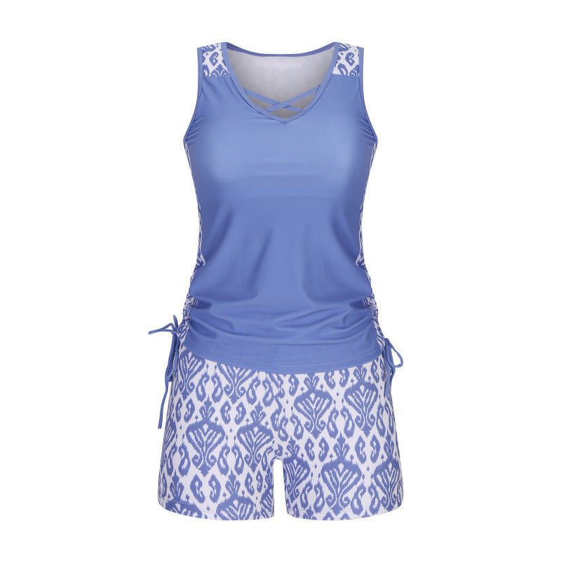 Tankini de Dos Piezas con Short de Cintura Alta