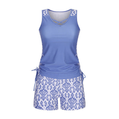 Tankini de Dos Piezas con Short de Cintura Alta