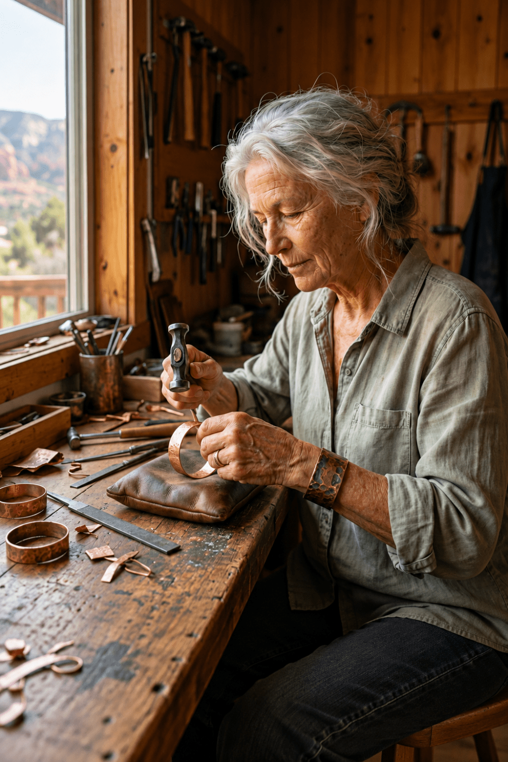 Vera | Pulsera Ancha de Cobre Puro para Hombre - Vera Serrat