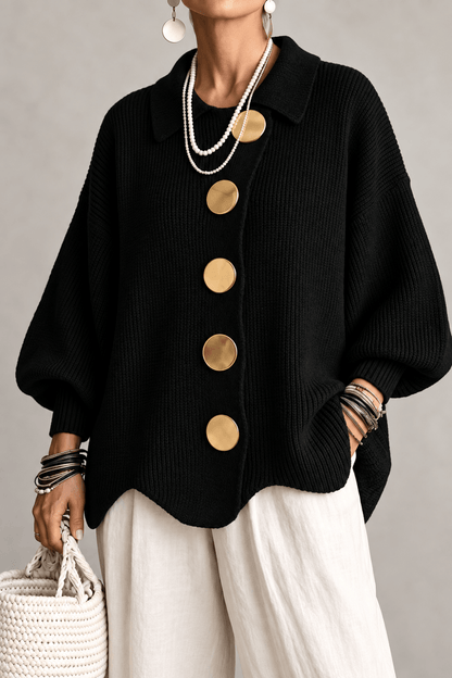 Victoria | Cárdigan oversized con grandes botones dorados - Vera Serrat