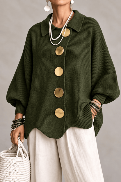 Victoria | Cárdigan oversized con grandes botones dorados - Vera Serrat
