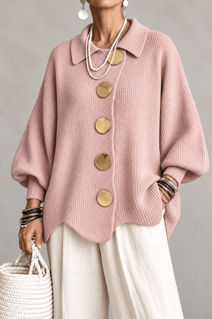 Victoria | Cárdigan oversized con grandes botones dorados - Vera Serrat